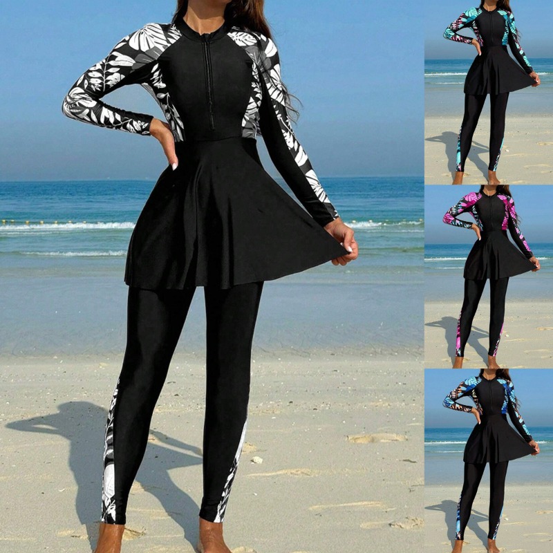Rash Guard Long Sleeve - Conservative Islamic Swim Set 2Pieces Long