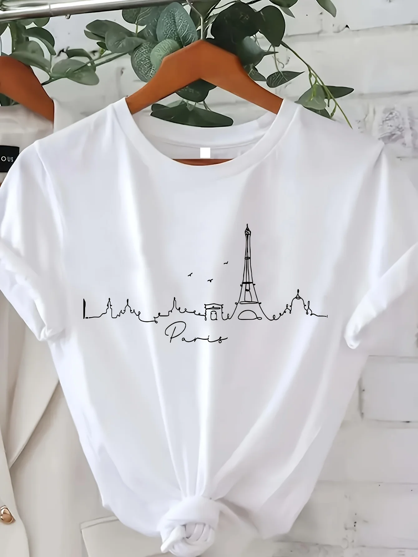 Summer Clothing In Paris - Paris Print T-shirt Short Sleeve Crew