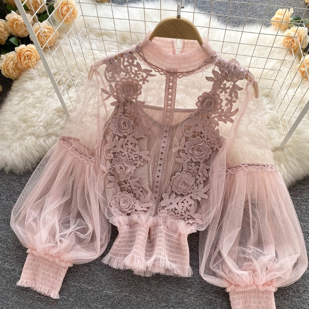 2Pcs/Set Lace Puff Long Sleeve - Summer Clothing Vintage review and price