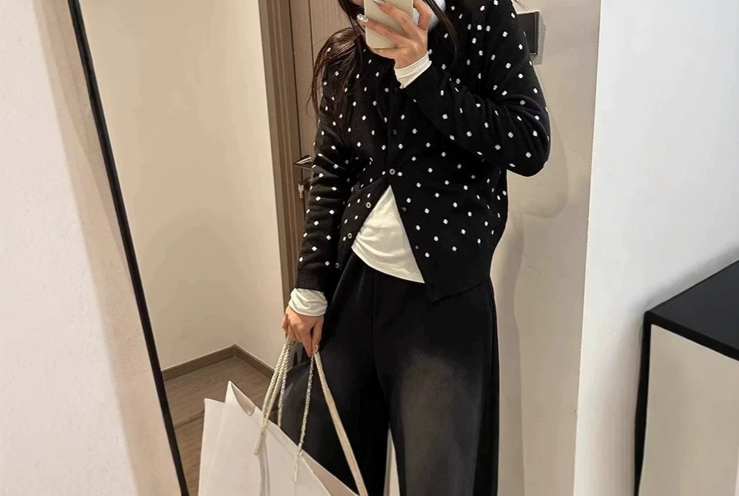 Gray Polka Dot Knitted Cardiga - Crew Clothing Summer Jacket review and price