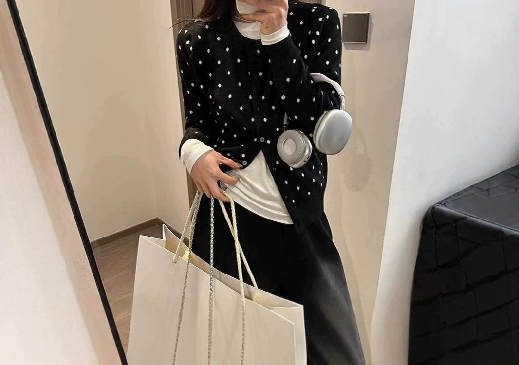 Gray Polka Dot Knitted Cardiga - Crew Clothing Summer Jacket review and price