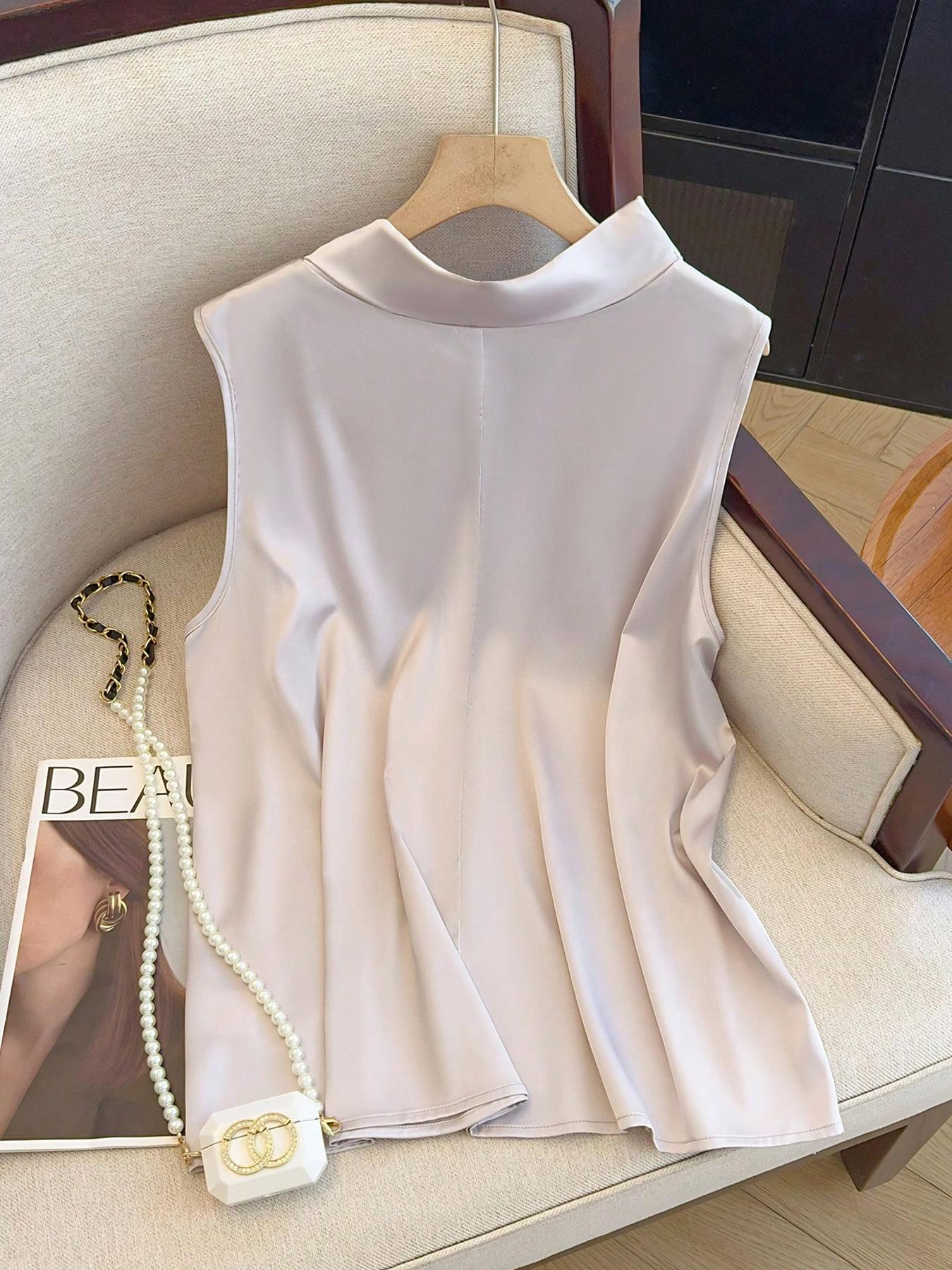 【Plus Size】 Solid Color Tie Fr - Summer Clothing Plus review and price