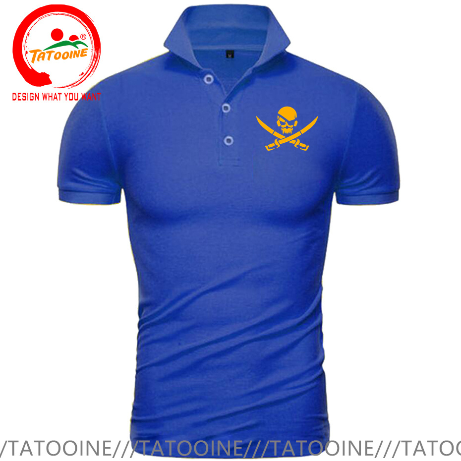 Pirate Skull Logo Print Polo S - Summer Clothing Logo review and price