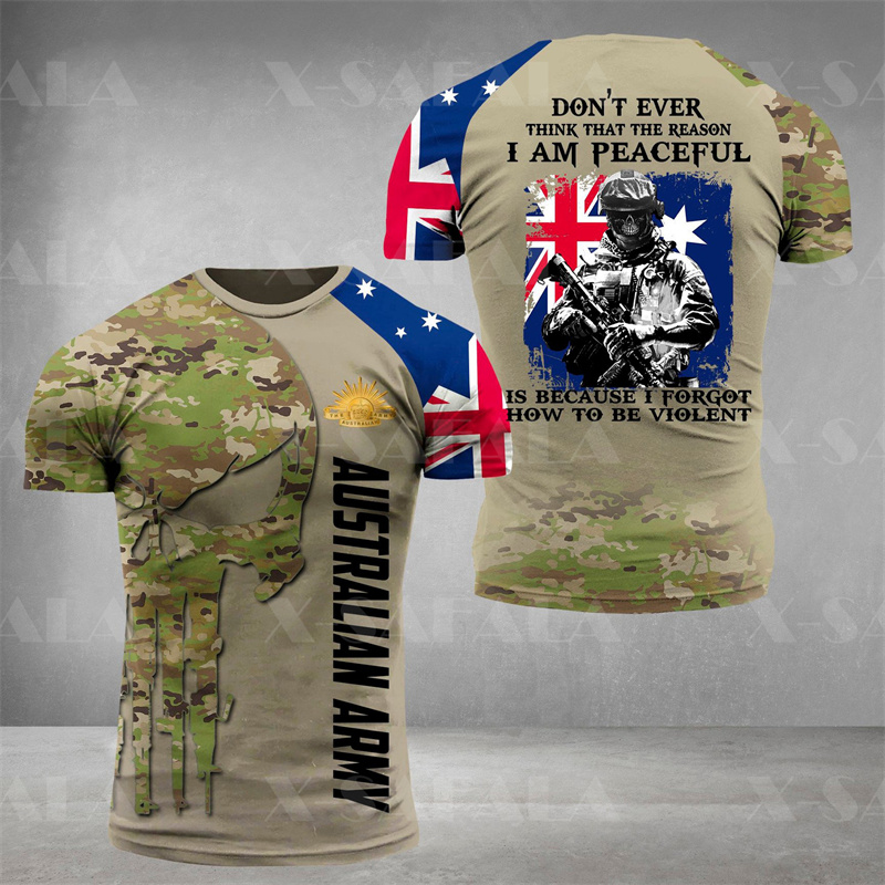 Australia Flag Skull Graphic T - Summer Clothing Australia review and price