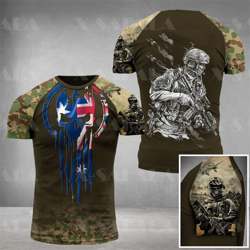 Australia Flag Skull Graphic T - Summer Clothing Australia review and price