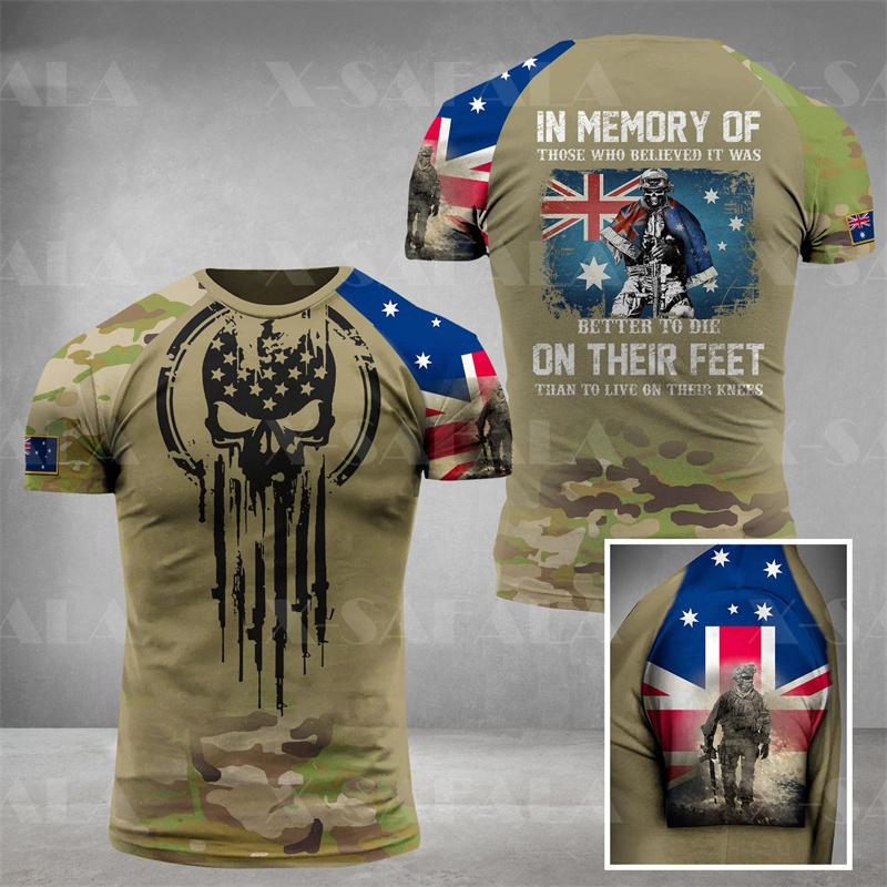 Australia Flag Skull Graphic T - Summer Clothing Australia review and price