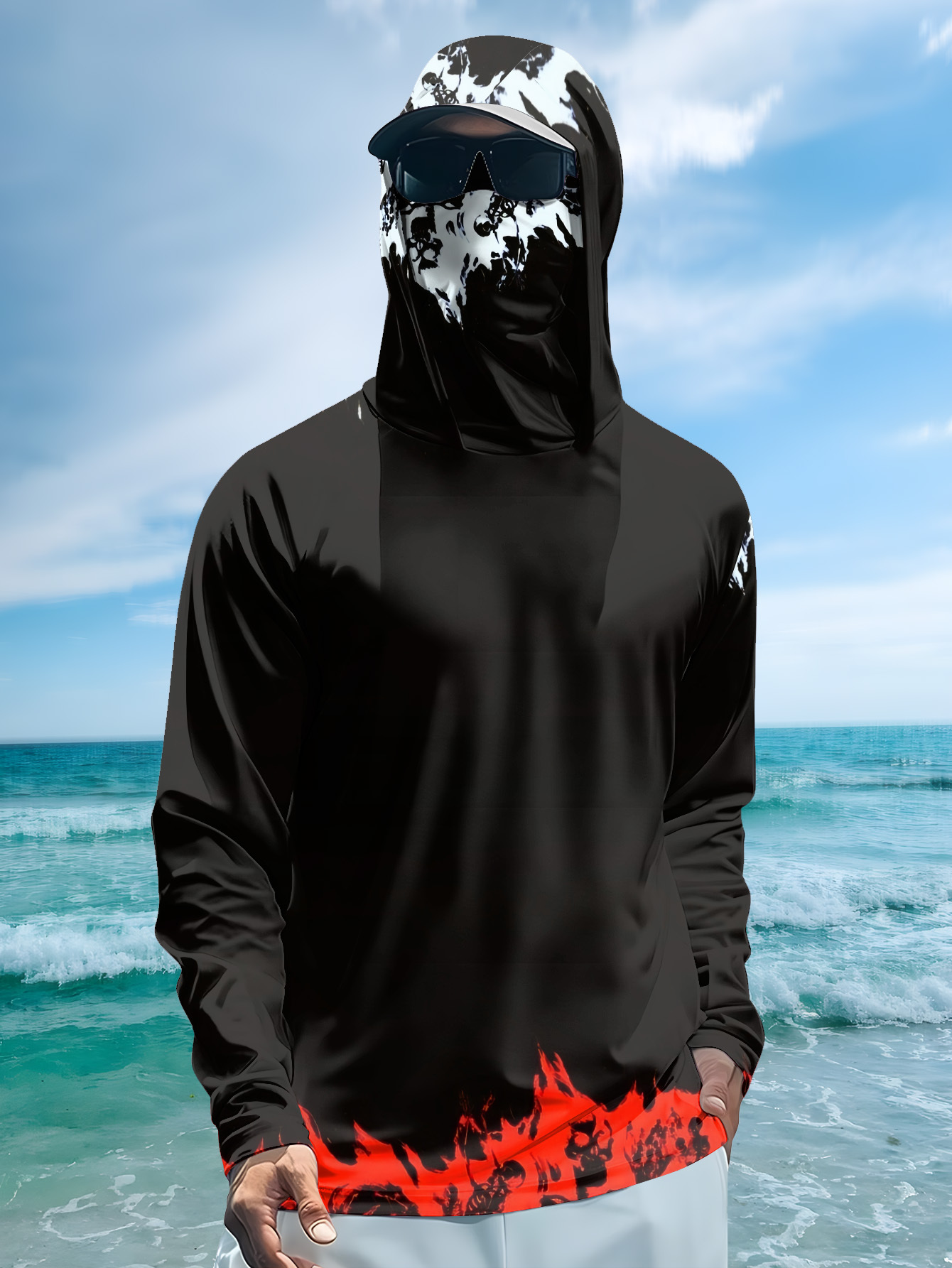 Men Hood Fishing Shirt long sl - Rash Guard Long Sleeve review and price
