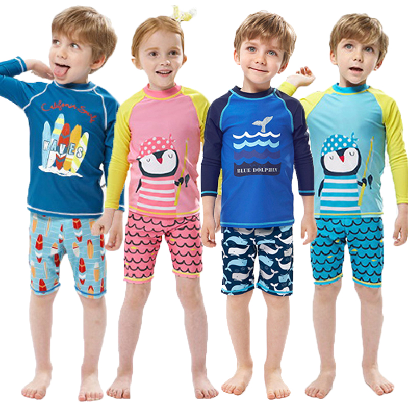 Kids Fish Dolphin Print Swimwe - Rash Guard Long Sleeve review and price