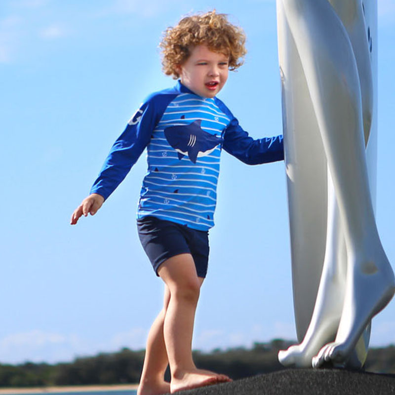 Kids Fish Dolphin Print Swimwe - Rash Guard Long Sleeve review and price