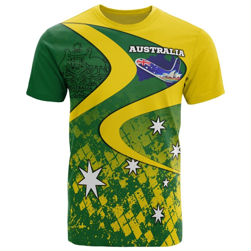 3D Print Australia Flag T Shir - Summer Clothing Australia review and price