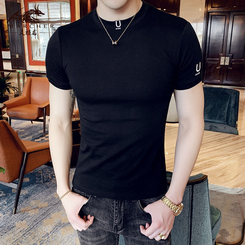 Black T Shirt for Men Plain Cl - Xl Summer Clothing review and price