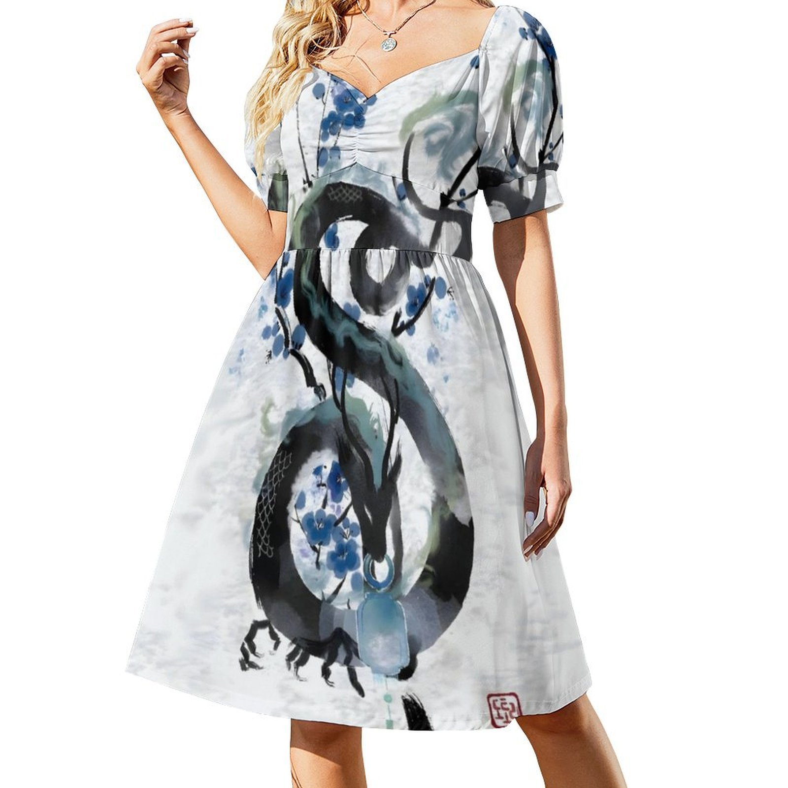 Japanese Blue Night Dragon Ink - Japan Summer Clothing Women review and price